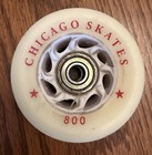 Chicago Skates 800 Roller Skate Wheels Set Of 8    white W  Bearings
