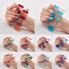 14 Tips Nail Sticker 3d Glitter Foil Diy Nail Decal Full Nail Wraps Full Cover      