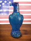 Vintage Proud American Eagle Cobalt Blue Glass Decanter Bottle