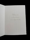 1 Vtg Unused Xmas Greeting Card Cute Couple On 1 Horse Open Sleigh Ride In Snow