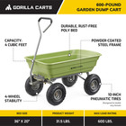Gorilla Carts 600lb Capacity Poly Yard Dump Utility Cart  Green  open Box 