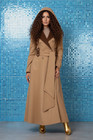 Women s Hooded Wool Blend Long Coat Double Breasted Belted Custom Size