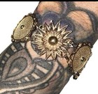 Antique Italian 800 Silver Filigree Panel Floral Bracelet