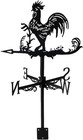 Metal Rooster Shape Weathervane  Roof Mount Weather Chicken Rooster  Black 