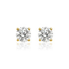 14k Solid Yellow Gold 5mm Cz Stud Earrings