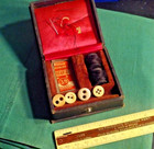 Antique  ever-ready  Victorian Inner Velvet Sewing Box Case W  Some Accessories