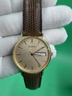 Bulova Accutron Watch Swiss 10k Gold Filled Day Date New Battery engraved case