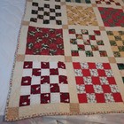 Homemade 25 Patch Quilt Red Green Beige Christmas 2020 78  X 55 