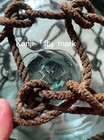 Vintage Japanese Glass Fishing Float 10 5 In Aqua Blue Green     Mark Rope Net