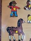 Vintage Fisher Price Wooden Peg Puzzle Farm Animals  507  Child s Preschool 12x8