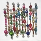            12 Vtg Mercury Glass Garland Icicle Bead Christmas Tree Ornaments 4 4 5  -