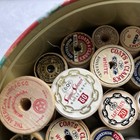 Coats   Clark Vintage Original Cotton Sewing Thread Spools Lot Of 33 Floral Tin