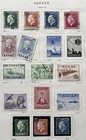 Greece - Lot Of 96 All Different Stamps On Old Album Pages - Mostly 1940   s