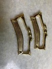 Antique Vintage Mid Century Modern Mcm Steel Metal Handle Handles Gold Gilded