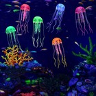 6 Pack Glow Jellyfish Floating Fish Tank Decorations Glowing Effect Silicone    