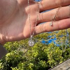 925 Sterling Silver Round Pendant For Women Choker Chain Party Jewelry Gift