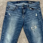 Gap Jeans Womens 29 Skinny Denim Blue Distressed Outdoor Casual Zip Pants 32x27
