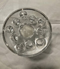 Lot Of Of 3 Vtg Retro Glass Flower Frog 16 Hole Clear Round Domed Disc Top 5 