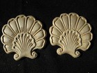 100 Pieces  Embossed Sea Scallop Design White Birch Applique - -3 3 8   X 3 3 8 
