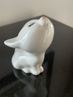 Vintage Sitting Kitty Cat Ceramic Figure White Kitten 4  Closed Eyes Figurine