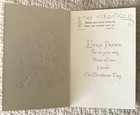Unused Christmas Girl Angel Hold Bird Woodland Animals Vtg Greeting Card 1950s