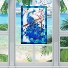 Peacock Stained Glass Window Hangings  Hand-painted Glass Suncatcher Panel With 