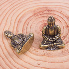 2pcs Mini Buddha Statue Alloy Feng Shui Meditation Decor Home Office Car