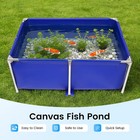126 8gal Canvas Fish Pond  Foldable Above Ground Fish Pond With Drain Valve