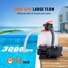 Sand Filter Above Ground With 3 4hp Pool Pump 3000gph Flow 14  6-way Valve