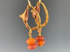 Ancient Roman Gold Shield   Carnelian Earrings  Elegant   Wearable  