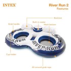 Intex River Run 2 Person Inflatable Tube Raft Float With Cooler  open Box 
