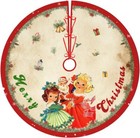Red Vintage Style Xmas Tree - Vintage Christmas Tree Skirt Christmas Decorations