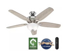 Hunter Channing 54  Brushed Nickel Finish Ceiling Fan With Remote  Led Light