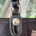 Coach Signature C Logo Zip Top Tote Handbag  Black brown  Medium