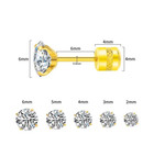 2pcs Women Men Gold Stainless Steel Round Cz Ball Stud Earrings Screw Back Pe30