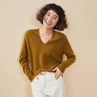 V-neck Cashmere Sweater Top Women s Loose Long-sleeved Knitted Pullover Jumpers