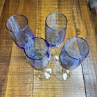Libbey Set Of 4 Vina Blue Clear Stem Champagne Glasses Flutes 9 25 