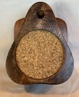 Mid-century Mcm  Wood Coasters Vintage Pear Shaped  Cork W holder 7 Pc Set
