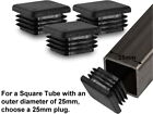 Plastic Black Blanking End Cap Caps Tube Pipe Inserts Plug Bung Steel Tubing Leg