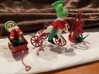 3 Pc Vintage Wooden And Metal Handmade Hanging Figurines
