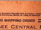 Vintage Tennessee Central Railway Company Shipping Order Form 259-100m-8-56
