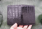 Black Genuine Crocodile Men Minimalist Wallet Leather Id Credit Card Holder