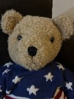 Ty Curly Hair Teddy Bear Plush 1991 Vintage American Flag 25    Large