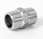 304 Stainless Steel 1  Npt Male Threaded Straight Pipe Nipple Connector 2 Pack