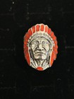 American Indian Chief Warrior Ring 925 Sterling Silver Natural Coral