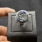 Ancient Roman Style Bronze Lapis Lazuli Intaglio Stone Ring With Rare Patina 