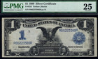 1899  1 Silver Certificate Pmg 25 - Black Eagle Four Pair Serial Number 66223388
