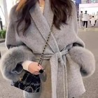 High End Double-sided Wool Strapping Real Wool Fur Coat Women s Removable