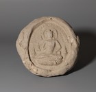 Tibet 12th Century Antique Buddhist White Clay Tsa Tsa Buddha Statue Vajrasattva