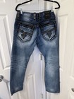 Mens Rock Revival Jean Slim Straight 36x30